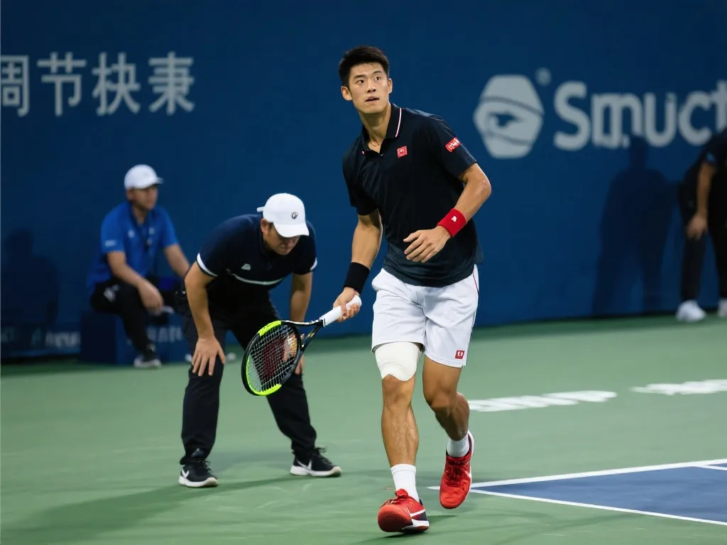 在籃球場上